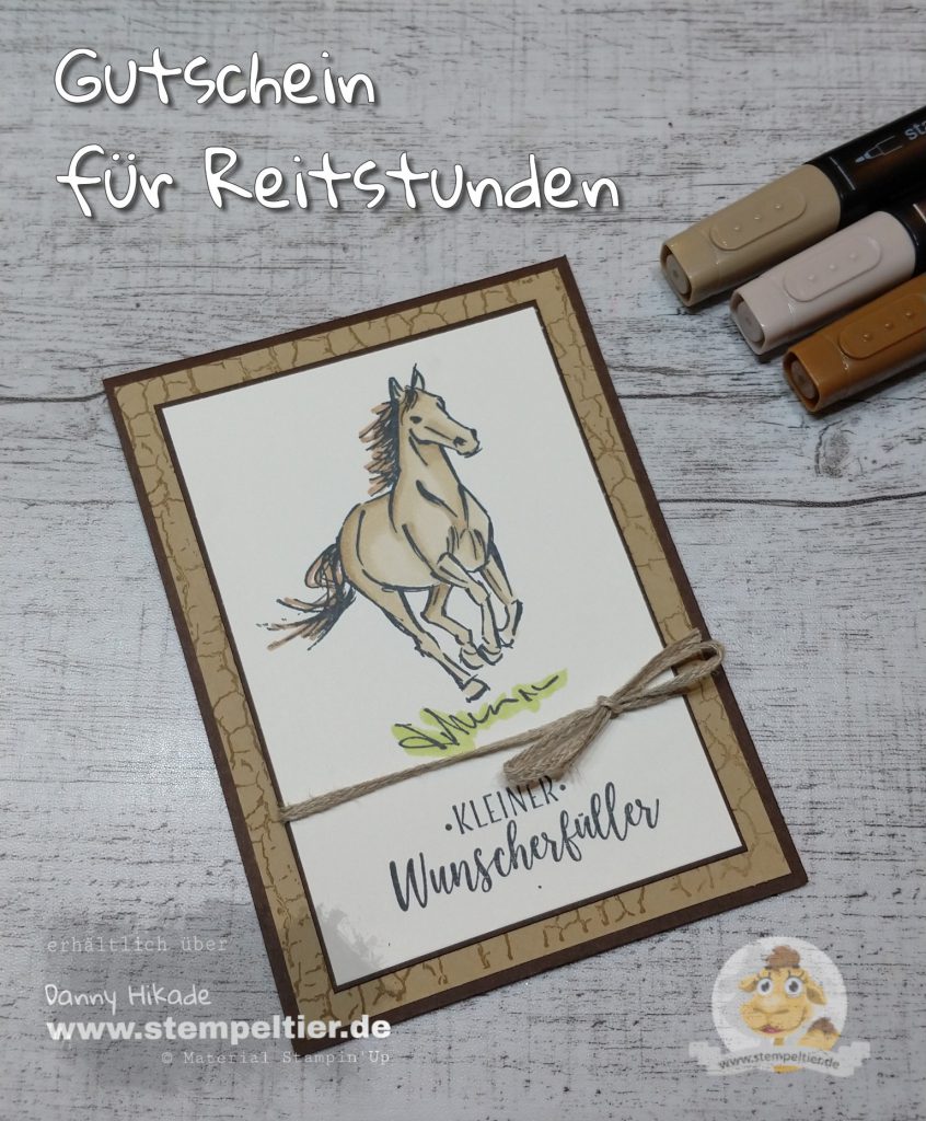 stampin up gutschein reitstunden pferde horse reiten stempeltier wunscherfüller ride