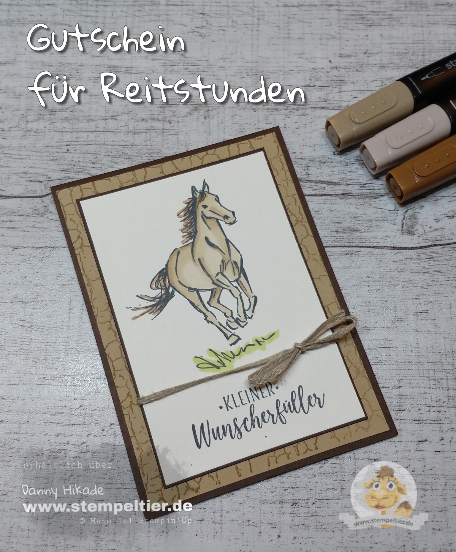 Gutschein für Reitstunden / Pferde - Stempeltier