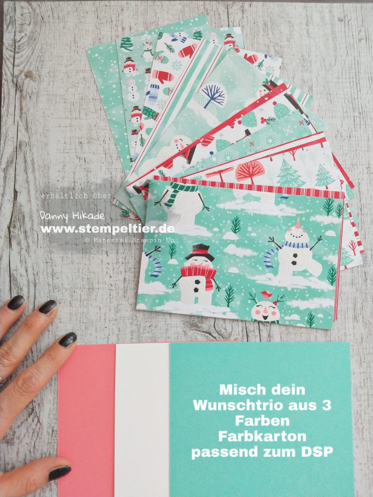 stampin up let it snow snowman season hurra es schneit schneemann DSP Stempeltier Papiershare