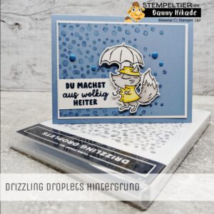 Stampin Up Tropfen drizzling droplets wetterfest Fuchs boho blau Stempeltier