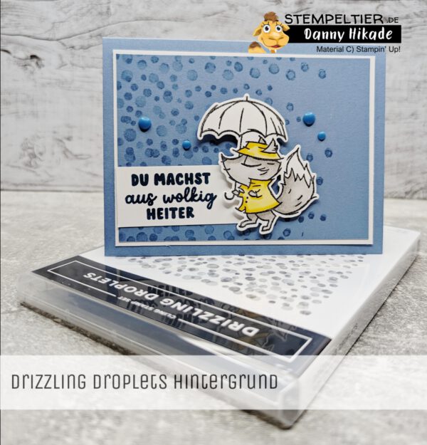 Stampin Up Tropfen drizzling droplets wetterfest Fuchs boho blau Stempeltier