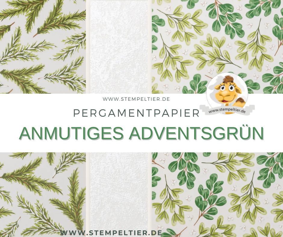 Designerpapier pergamentpapier anmutiges adventsgrün stampin