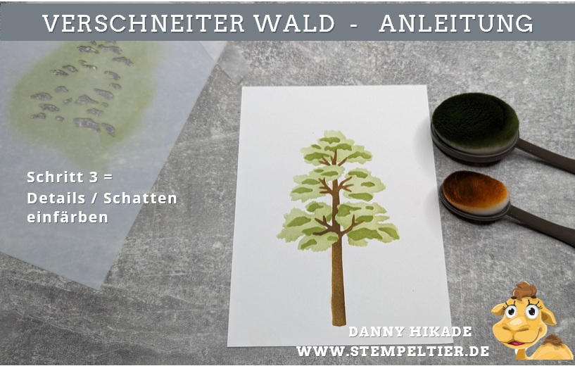 stampinup verschneiter wald online juli 2024 danny stempeltier blending pinsel schablone 3