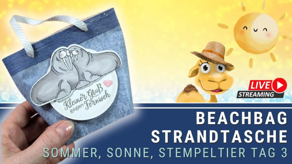 tag 1 sommer sonne stempeltier strandtasche anleitung stampin up tutorial DIY