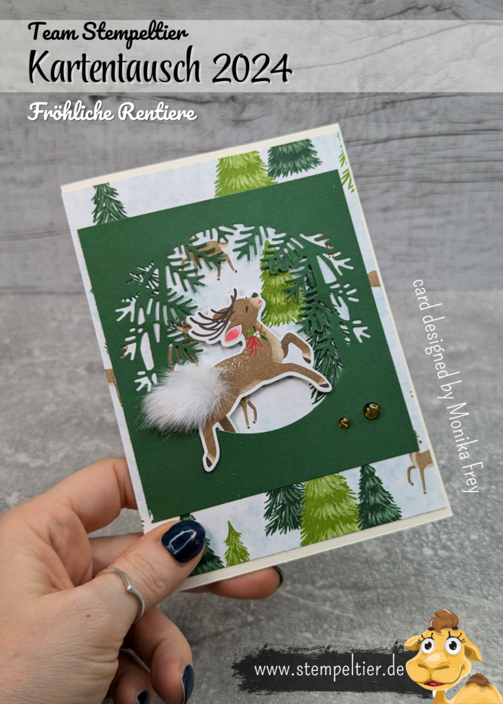 Stampin up Kartenswap team stempeltier winter 2024 fröhliche Rentiere