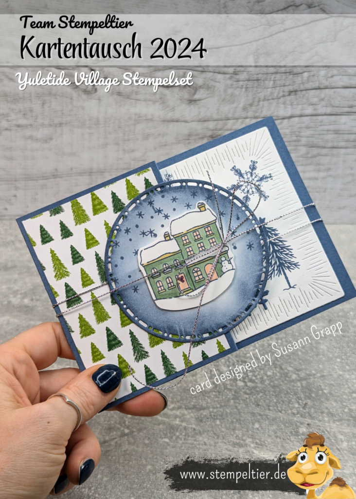 Stampin up Kartenswap team stempeltier winter 2024 yuletide village