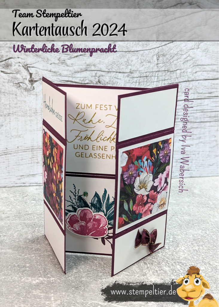 Stampin up Kartenswap team stempeltier winter 2024 winterliche blumenpracht