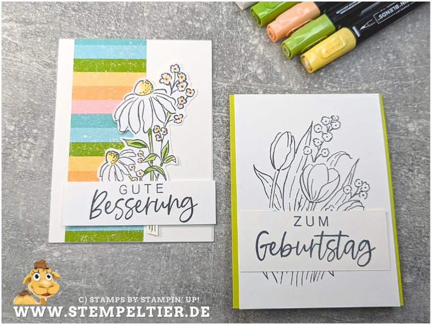 stampin up mixed florals allerlei kunst tulpen geburtstag gute besserung