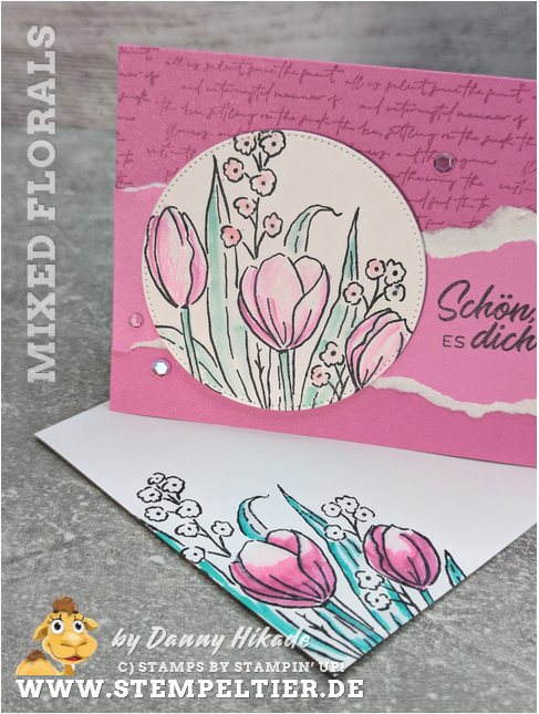 stampin up frühling mixed florals tulpen stempeltier petunienpink mischstifte blender pen