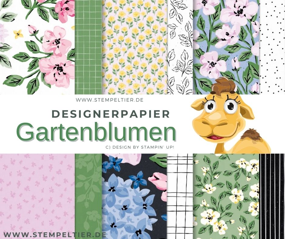 Designerpapier gartenblumen stampin up