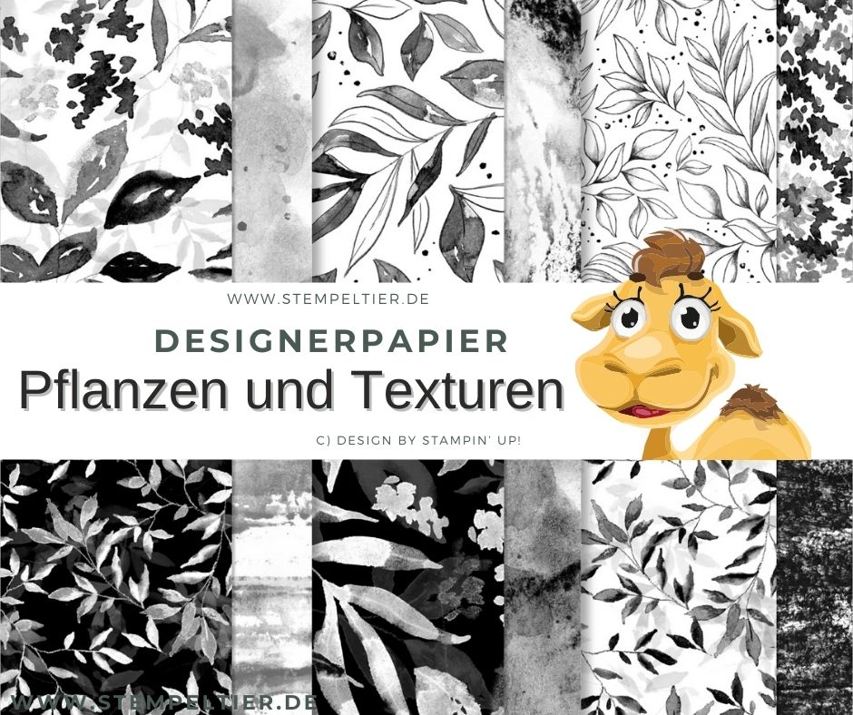 Designerpapier pflanzen und texturen stampin up